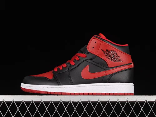 All categories Air Jordan Jordan series basketball shoes Air Jordan 1 Mid Air Jordan 1 Mid AJ1 Joe 1 black and red China basketball shoes DQ8426-060